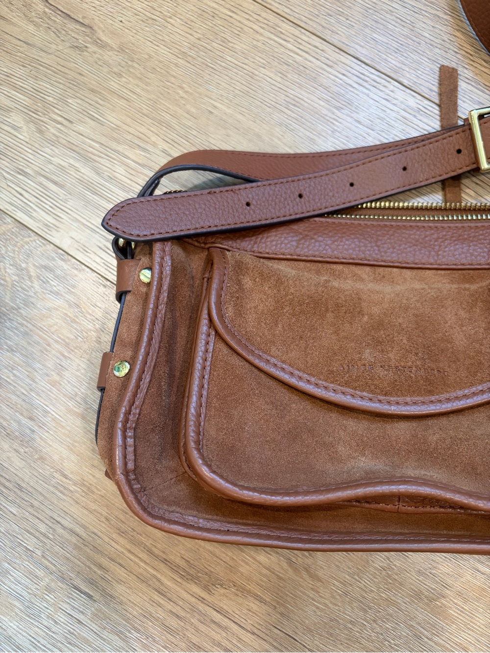 Aimee Kestenberg Brown Leather & Suede Crossbody Bag - Picture 2 of 11